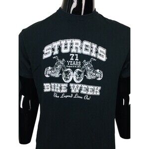 Biker Moto "71 Years & Still Counting" Sturgis Bike Week Tee Adult Size Large
